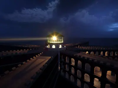 Cellular Jail Kala Pani South Andaman Low-poly 3D model