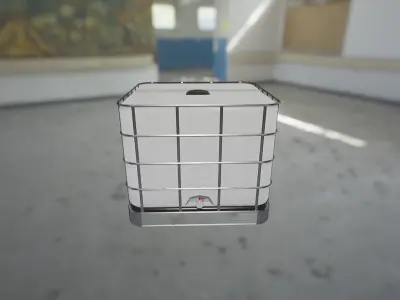 Caged Water Tank PBR Low-poly 3D model
