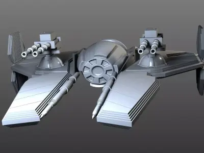 Low-Poly Star wars Spaceship Free low-poly 3D model