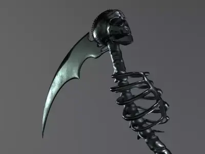 Undertaker Gothic Scythe Low-poly 3D model