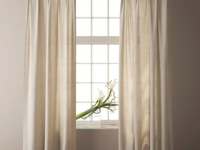  Country Solid Nature Linen Curtains 