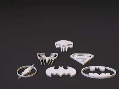 Superhero icons 3D print model