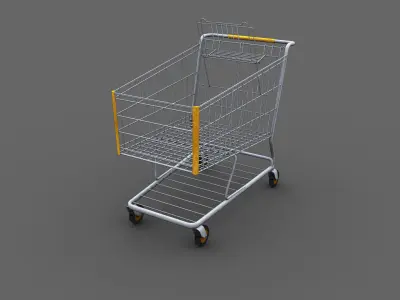 Shoping Cart Lowpoly Low-poly 3D model