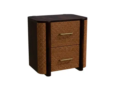 Solid Wood Havana Canefront Nightstand Low-poly 3D model
