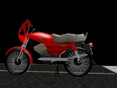 Crown Motorcycle HD Low-poly 3D model