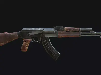 AK-47 ak - rifle Low-poly 3D model buy