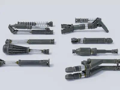 Shock absorbers Low-poly 3D model