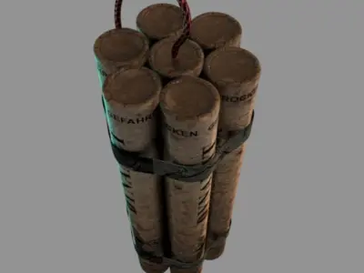 germany Dynamite WW2 Low-poly 3D model