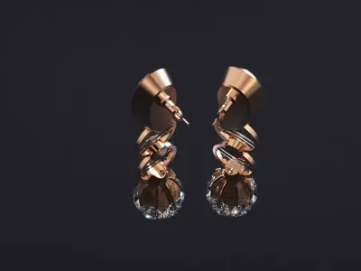 Earring ringstone womandesign 3D model