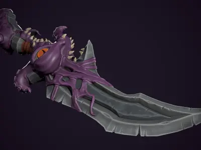 Stylized Octopus Sword Low-poly 3D model