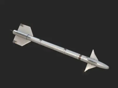 Chinese PL5 Infrared guided Air-to-Air missile PL-5 Low-poly 3D model