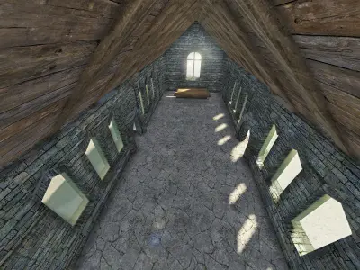 Medieval Game-Ready Church Low-poly 3D model