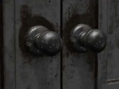 Damaged Wood Door 3D model