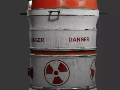 Radioactive waste barrel Free low-poly 3D model purchase