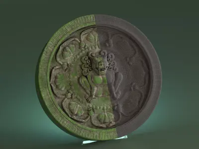 Korean Traditional Haetae Guardian Lion Roof Tile PBR 4K Low-poly 3D model