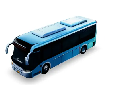 Realistic Modern City Bus 3D Model Low-poly 3D model