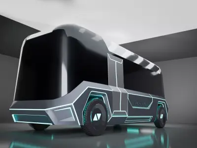 Sci-Fi Futuristic Super Bus Concept Low-poly 3D model