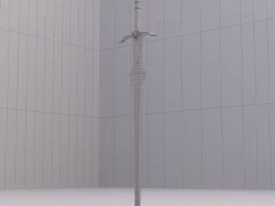 A steel sword Low-poly 3D model