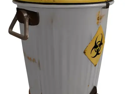 Rusty Biohazard Waste Bin 3D model