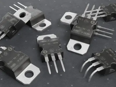 Transistor MOSFET Electronic Component High and  Low-poly 3D model