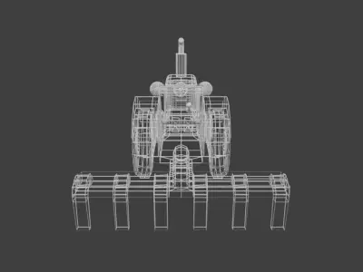 Tractor toy Low-poly 3D model