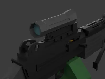 M249 lowpoly  Low-poly 3D model