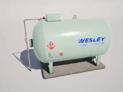 Gas Propane Storage Tank Low-poly 3D model