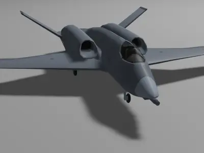 A14 Wildwolf stealth attack plane Low-poly 3D model