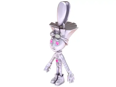 Golden Robot Character Pendant 3D Printable Model 3D print model