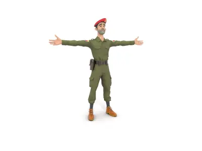 Red Beret Soldier model pack Low-poly 3D model