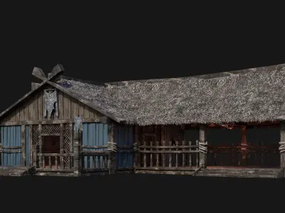 Old Viking House 4K Textures GameReady 187 Low-poly 3D model