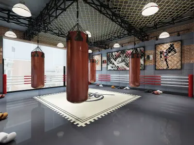 Boxing Gym Low-poly 3D model