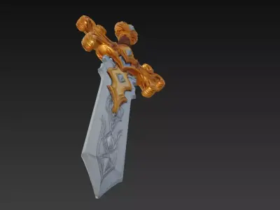 Luminara Dawnshard - Celestial Royal Relic Sword Low-poly 3D model