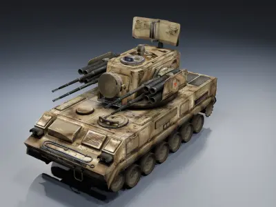 Military tank Low-poly 3D model get