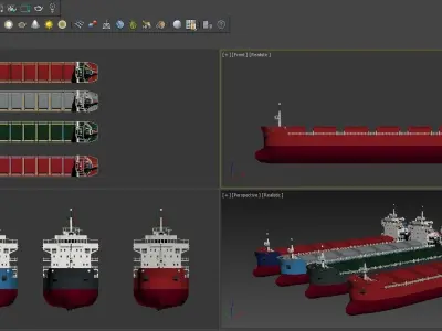 Panamax Bulk Ore Carrier Low-poly 3D model