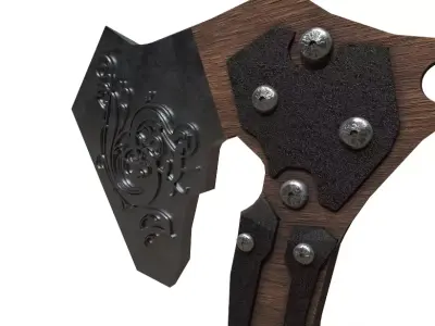 Battle Axe Low-poly 3D model 52