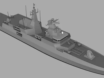 FFG MEKO A-200AN class Low-poly 3D model
