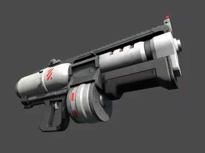Heavy Weapons Sci-Fi Assault Rifle Low-poly 3D model