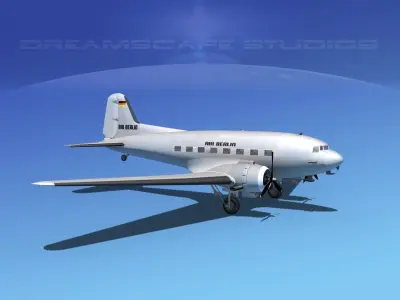 Douglas DC-3 Air Berlin 3D model