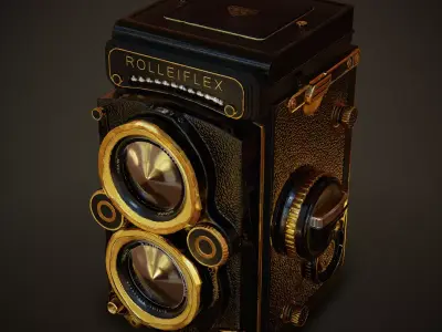 PBR Rolleiflex Camera Low-poly 3D model