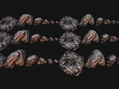 Crystals Gems Ore Mine and Caves Dungeons Resource Pack Low-poly 3D model
