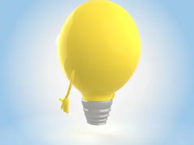 Cartoon light bulb 3D model