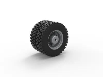 Military truck double wheel Scale 1 to 25 3D print model
