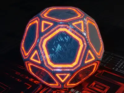 Sci-fi Glowing Orb  Low-poly 3D model