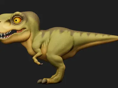dinosaur Low-poly 3D model 11