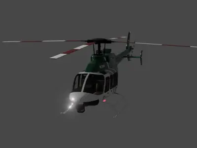 helicopter police colombian Low-poly 3D model