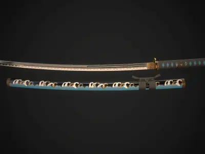 Katana 01 Low-poly 3D model purchase
