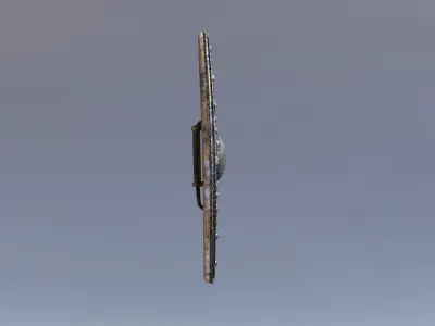 Shields sword in sky Low-poly 3D model