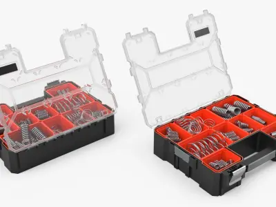 Coil Springs in Plastic Box 3D model