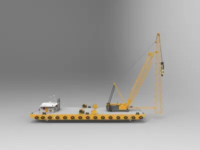 barge crane 3D model